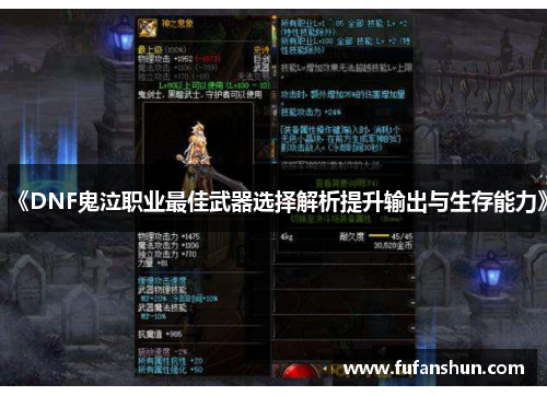 《DNF鬼泣职业最佳武器选择解析提升输出与生存能力》